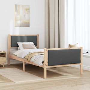 Rám postele s čelo Tmavě šedá 100 x 200 cm textil - obrázek 4