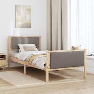 Rám postele s čelo Taupe 100 x 200 cm textil - obrázek 4