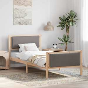 Konstrukcija postelje z vzglavjem Taupe 100 x 200 cm blago