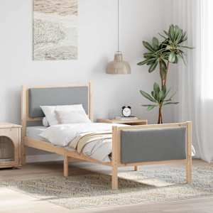 Rám postele s čelo Světle šedá 80 x 200 cm textil - obrázek 1