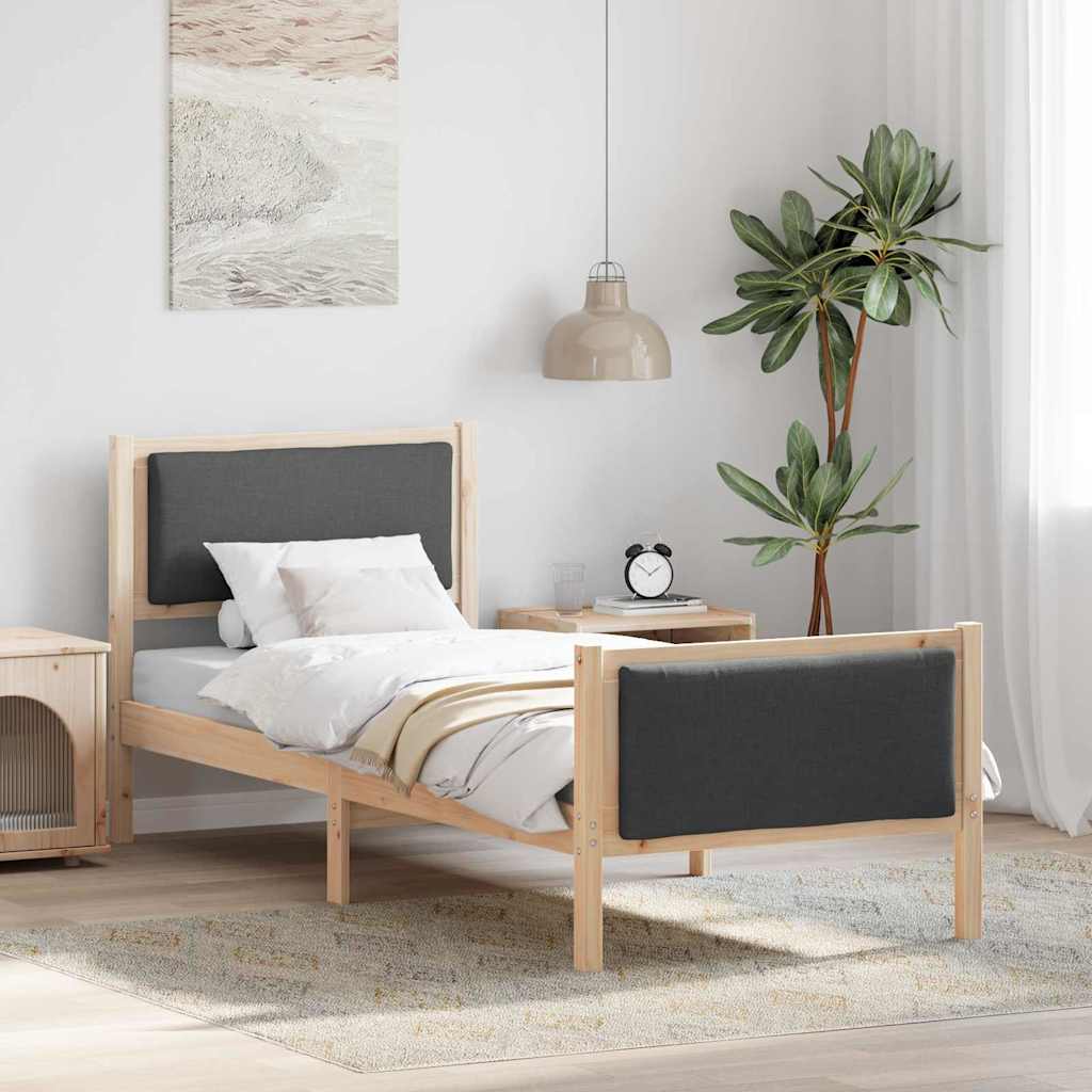 vidaXL Bettgestell mit Kopfteil Dunkelgrau 80 x 200 cm Stoff