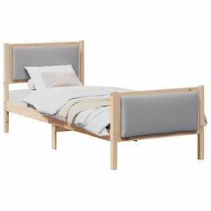 Rám postele s čelo Světle šedá 75 x 190 cm textil - obrázek 2