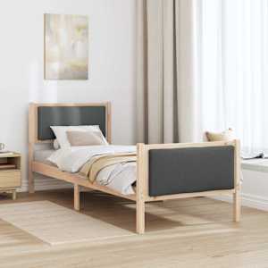 Rám postele s čelo Tmavě šedá 75 x 190 cm textil - obrázek 4