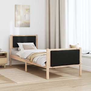 Rám postele s čelo Černá 75 x 190 cm textil - obrázek 4