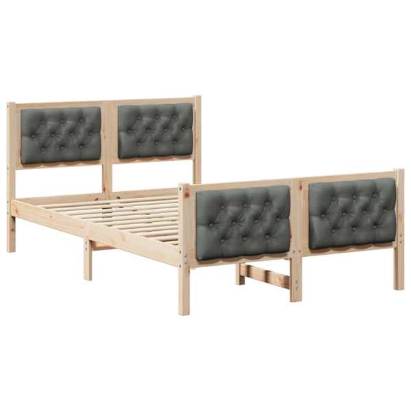 vidaXL Voodi raam peaga Tumehall 120 x 200 cm Tahke m&auml;nd