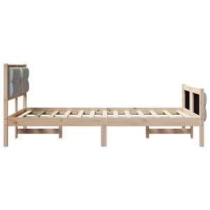 Rám postele Světle šedá 135 x 190 cm Masivní borové dřevo - obrázek 6