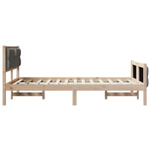 Rám postele s čelo Tmavě šedá 135 x 190 cm Masivní borové dřevo - obrázek 6