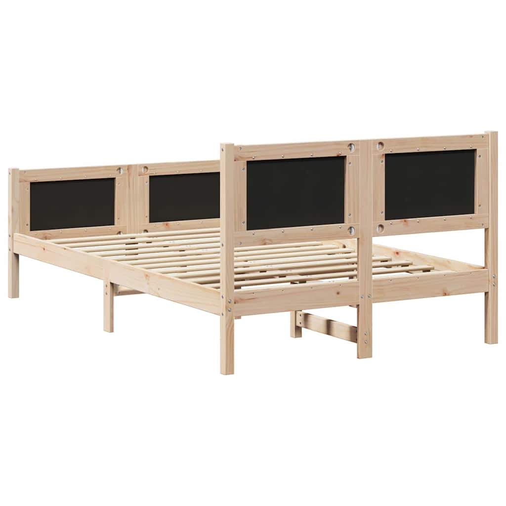 Bedframe met hoofdeinde Taupe 135 x 190 cm Massief grenenhout image 7