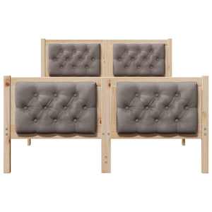 Rám postele s čelo Taupe 135 x 190 cm Masivní borové dřevo - obrázek 5