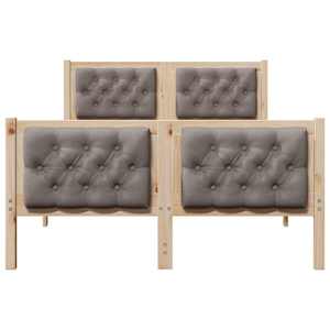 Rám postele s čelo Taupe 120 x 190 cm Masivní borové dřevo - obrázek 5