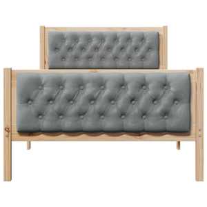 Rám postele Světle šedá 100 x 200 cm Masivní borové dřevo - obrázek 5