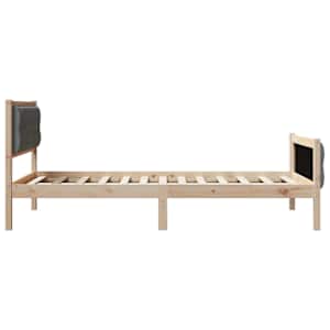 Rám postele s čelo Tmavě šedá 100 x 200 cm Masivní borové dřevo - obrázek 6