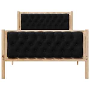 Rám postele s čelo Černá 100 x 200 cm Masivní borové dřevo - obrázek 5