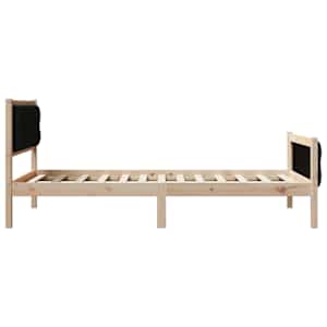 Rám postele s čelo Černá 100 x 200 cm Masivní borové dřevo - obrázek 6