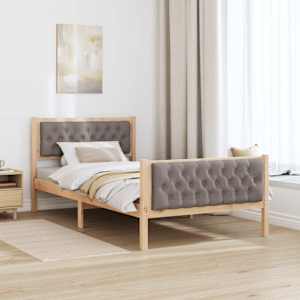 Rám postele s čelo Taupe 100 x 200 cm Masivní borové dřevo - obrázek 4