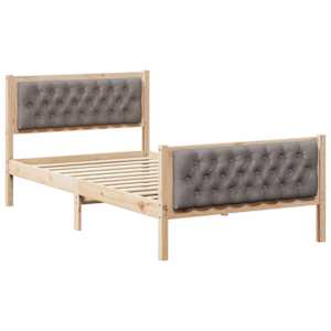 Rám postele s čelo Taupe 100 x 200 cm Masivní borové dřevo - obrázek 2