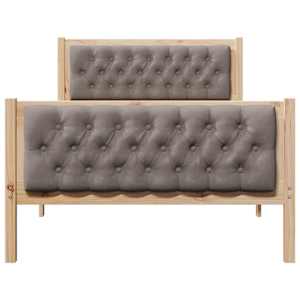 Rám postele s čelo Taupe 100 x 200 cm Masivní borové dřevo - obrázek 5