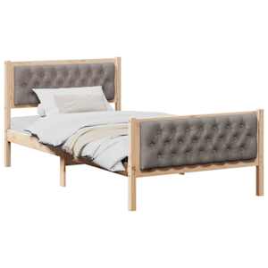 Rám postele s čelo Taupe 100 x 200 cm Masivní borové dřevo - obrázek 3