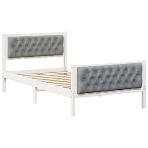 Rám postele Světle šedá 100 x 200 cm Masivní borové dřevo - obrázek 2