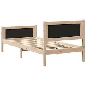 Rám postele s čelo Tmavě šedá 90 x 200 cm Masivní borové dřevo - obrázek 7