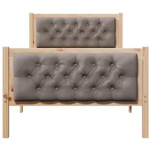 Rám postele s čelo Taupe 90 x 200 cm Masivní borové dřevo - obrázek 5