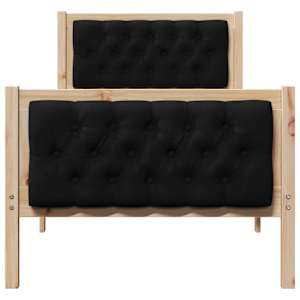 Rám postele s čelo Černá 80 x 200 cm Masivní borové dřevo - obrázek 5