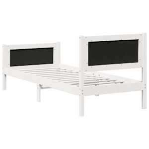 Rám postele s čelo Světle šedá 80 x 200 cm Masivní borové dřevo - obrázek 7