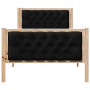 Rám postele s čelo Černá 90 x 190 cm Masivní borové dřevo - obrázek 5