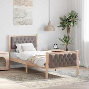Rám postele s čelo Taupe 75 x 190 cm Masivní borové dřevo - obrázek 1