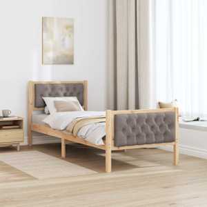 Rám postele s čelo Taupe 75 x 190 cm Masivní borové dřevo - obrázek 4