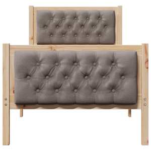 Rám postele s čelo Taupe 75 x 190 cm Masivní borové dřevo - obrázek 5