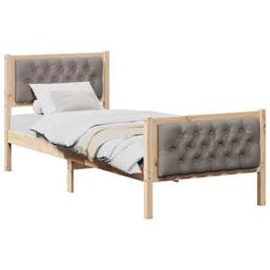 Rám postele s čelo Taupe 75 x 190 cm Masivní borové dřevo - obrázek 3