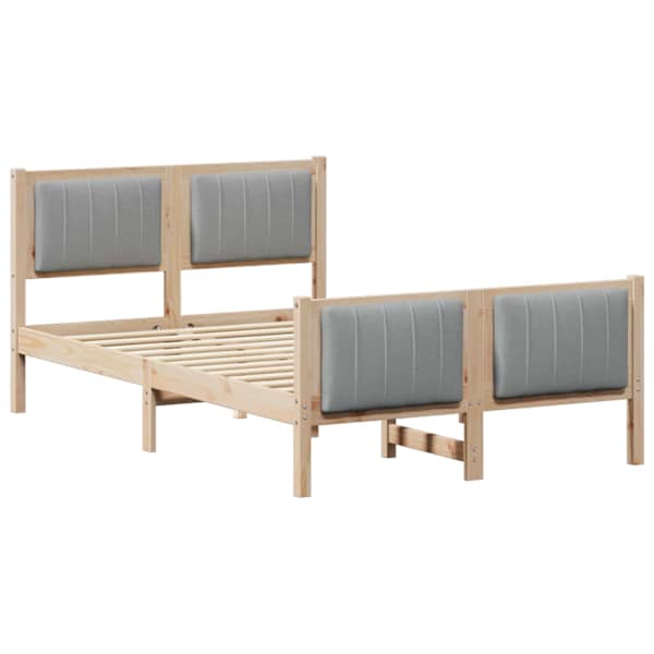 vidaXL Beti raam peaga Pruun ja helehall 120 x 200 cm M&auml;nnipuit