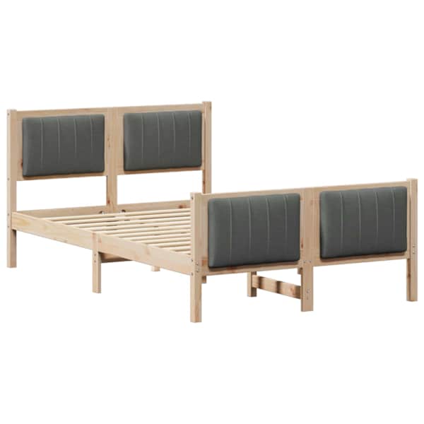 vidaXL Beti raam peaga pruun ja tumehall 120 x 200 cm M&auml;nnipuit