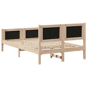 Rám postele Hnědá a taupe 120 x 200 cm Masivní borovicové dřevo - obrázek 7