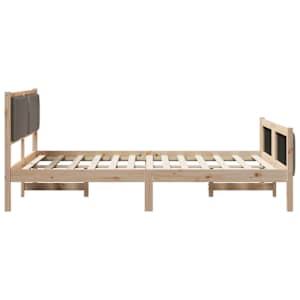 Rám postele Hnědá a taupe 135 x 190 cm Masivní borovicové dřevo - obrázek 6