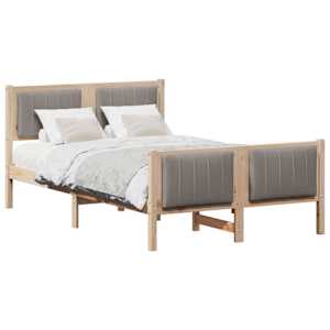 Rám postele Hnědá a taupe 120 x 190 cm Masivní borovicové dřevo - obrázek 2