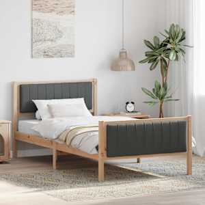 Rám postele s čelo hnědá a tmavě šedá 100 x 200 cm - obrázek 1