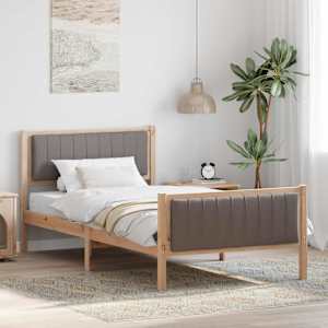Rám postele Hnědá a taupe 100 x 200 cm Masivní borovicové dřevo - obrázek 1