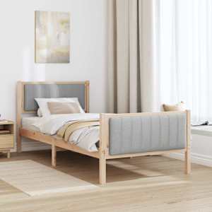 Rám postele s čelo Hnědá a světlá šedá 90 x 200 cm - obrázek 4