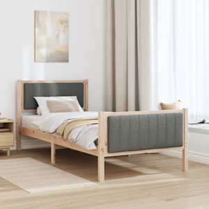 Rám postele s čelo hnědá a tmavě šedá 90 x 200 cm - obrázek 4