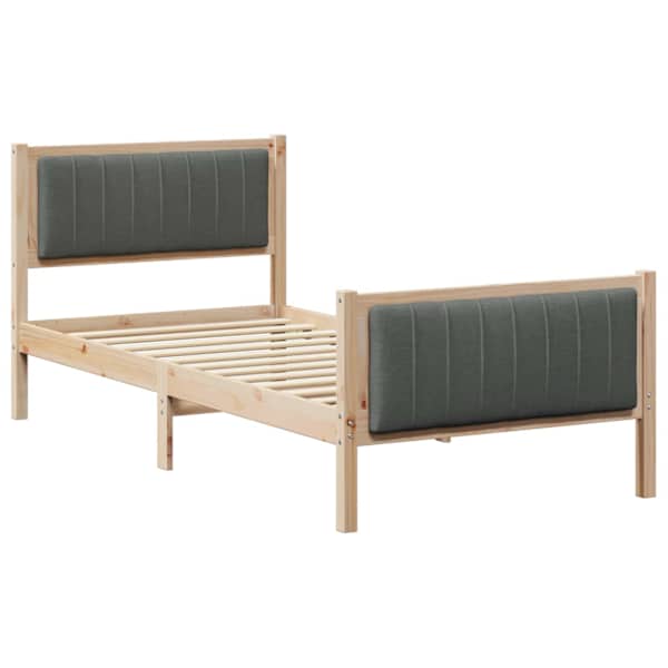 vidaXL Beti raam peaga pruun ja tumehall 90 x 200 cm M&auml;nnipuit