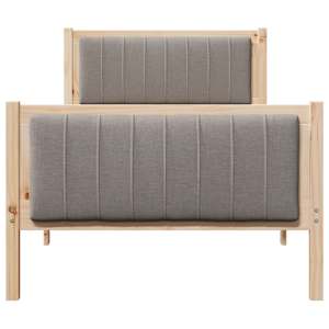 Rám postele Hnědá a taupe 90 x 200 cm Masivní borovicové dřevo - obrázek 5