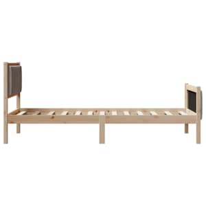 Rám postele Hnědá a taupe 90 x 200 cm Masivní borovicové dřevo - obrázek 6