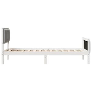 Rám postele s čelo Bílá a světle šedá 90 x 200 cm - obrázek 6