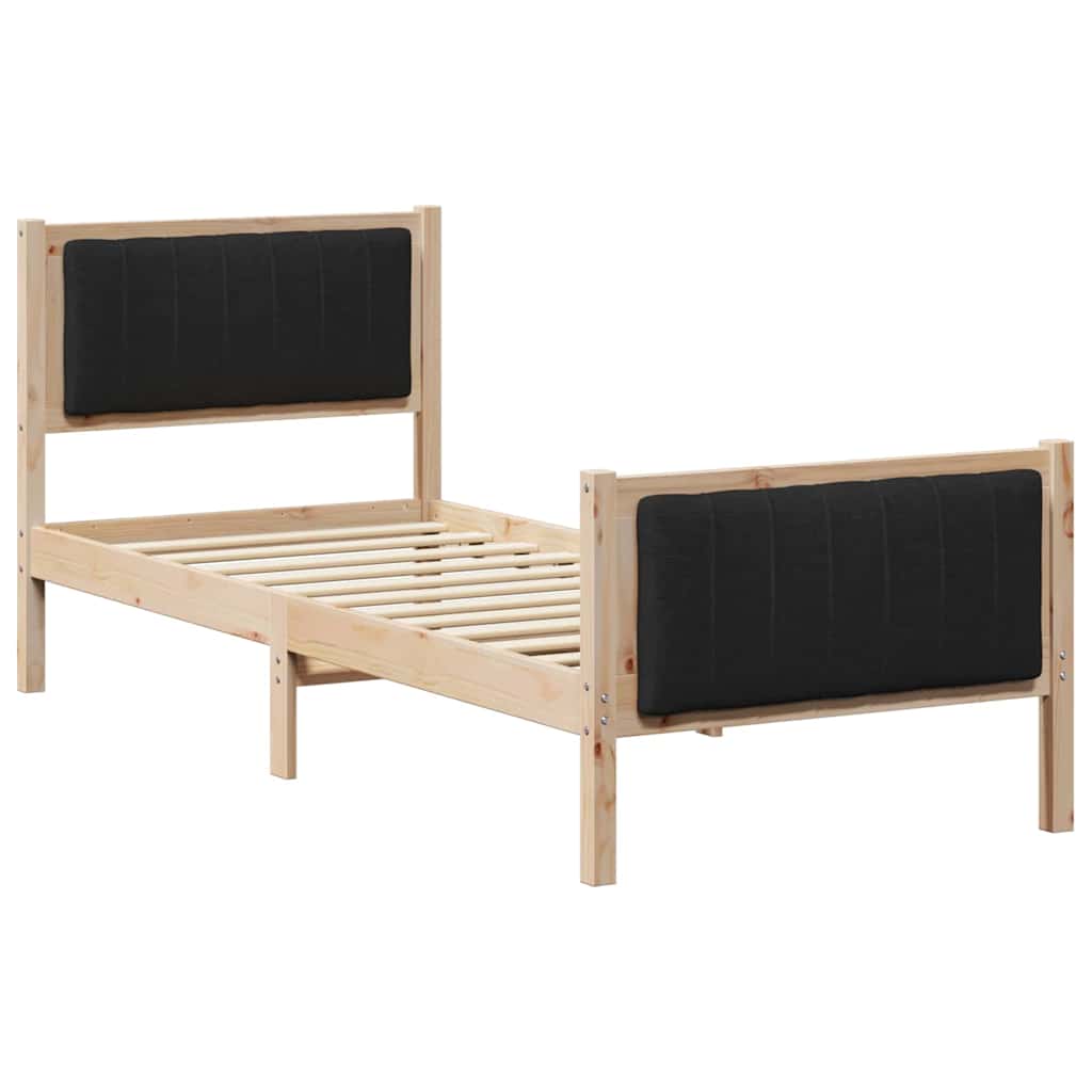 Thumbnail - vidaXL Bettgestell Braun und Schwarz 80 x 200 cm Massivholz Kiefer