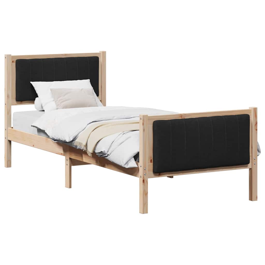 Thumbnail - vidaXL Bettgestell Braun und Schwarz 80 x 200 cm Massivholz Kiefer