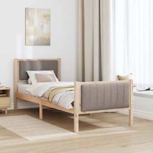 Rám postele Hnědá a taupe 80 x 200 cm Masivní borovicové dřevo - obrázek 4