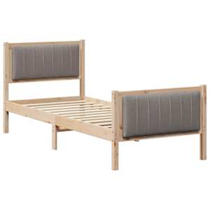 Rám postele Hnědá a taupe 80 x 200 cm Masivní borovicové dřevo - obrázek 3