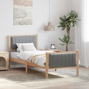 Rám postele s čelo Hnědá a světlá šedá 75 x 190 cm - obrázek 1